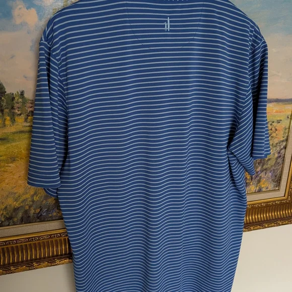 Johnnie-O Blue Striped Men's Polo Shirt - Picture 3 of 5